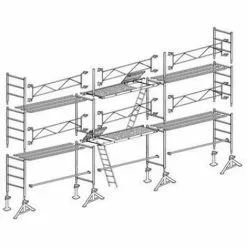 ÉCHAFAUDAGE ALTRAD VITO 49 - 60 M² - AVEC GARDE CORPS FIXE SANS PLANCHERS NI PLINTHES - L49060GF - -
